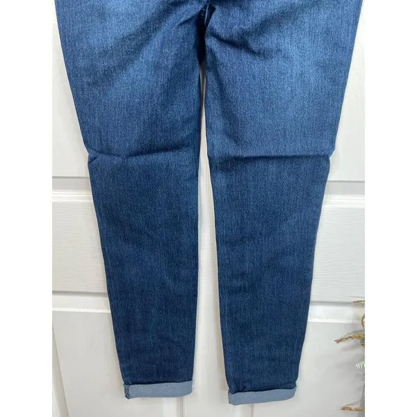 WORKSHOP Republic Jeans Size 6 Dark Blue High Rise Cuffed Skinny Ankle Stretch - Image 8