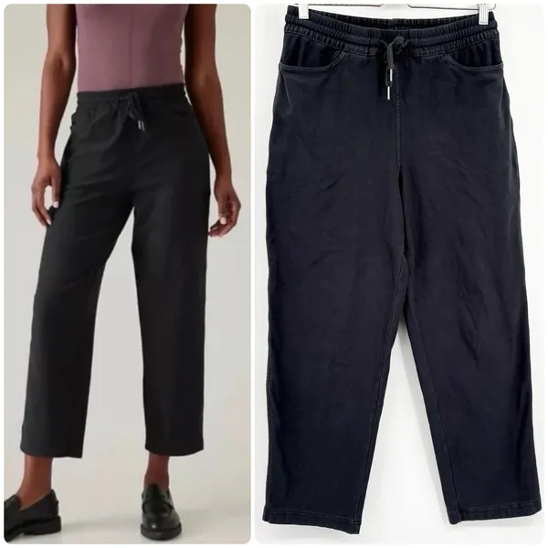 Athleta Womens Black Farallon Relaxed Utility Gorpcore Cropped Pants‎ Size S - Image 2