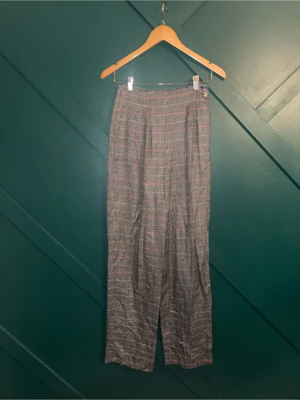 Ann Taylor Vintage Glen Plaid Trousers Dark Academia Retro Preppy Granny Core - Image 2