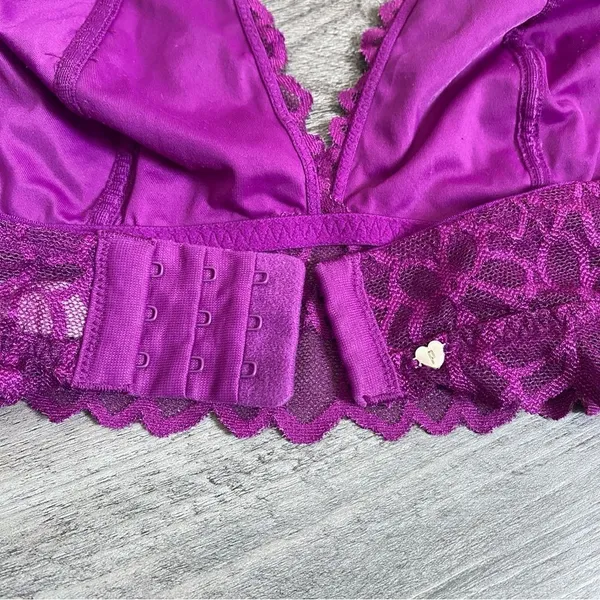PINK Victoria’s Secret Lace Bralette Purple Small Adjustable Vacation Boho - Image 8