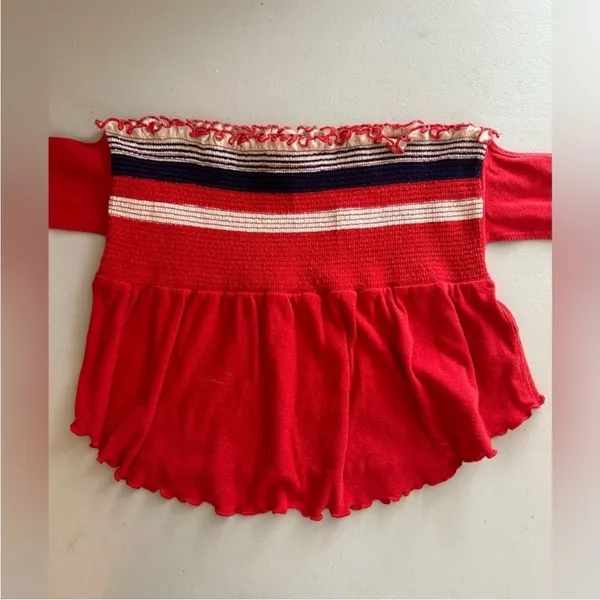 Free People Striped Ruffle Edge Hem Tube Top‎ xs - Image 4