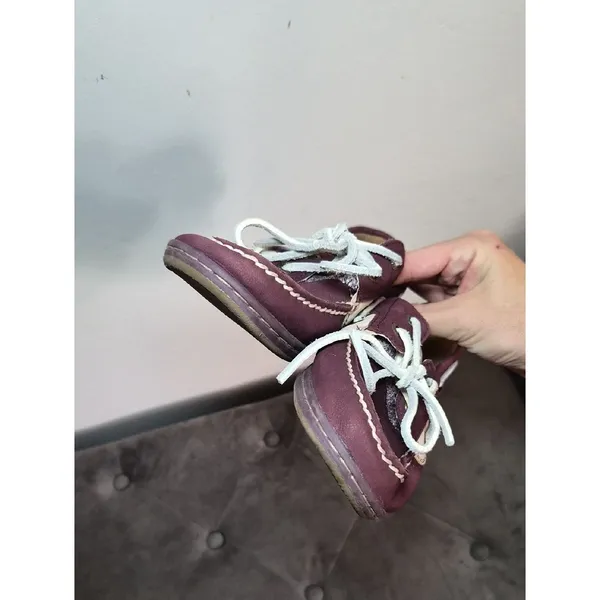 Sperry Burgundy Leather Boat Shoes with Cream Accent - Image 5