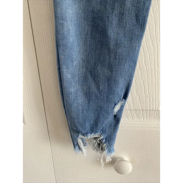 American Eagle Next Level Stretch Skinny Jeans Womens 8 Short Blue Distressed L8 - Image 8