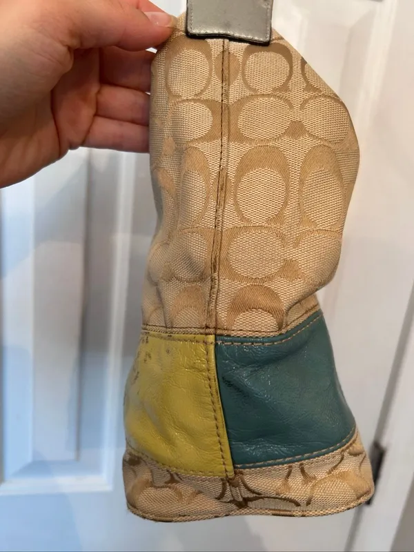 Coach vintage signature patch multicolor hobo bag Y2K signature c - Image 8