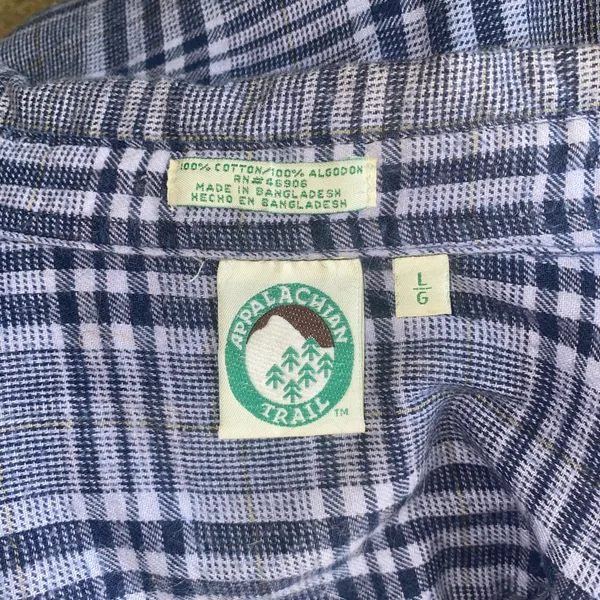 Vintage Appalachian Trail Blue Flannel Shirt - Image 2