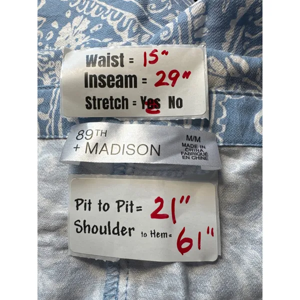 89th + Madison Womens M Paisley Blue‎ Monochrome Jumpsuit Romper - Image 3