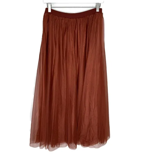 NWT Baltic Born "Mila Tulle Skirt", Cinnamon Brown, Maxi-Length, Size Small - Image 2
