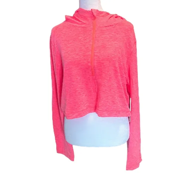 90 Degree by Reflex‎ Pink Half Zip Pullover Hoodie Size Large NWT - Image 2