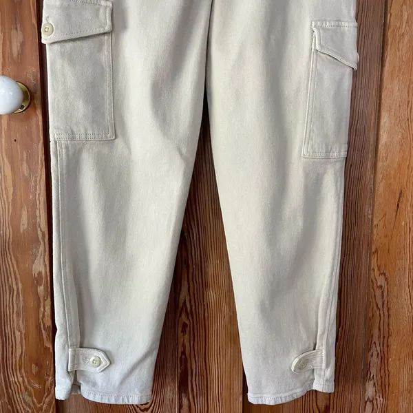Wilfred Free Modern Cream Utility Cargo Pants Tab Hem Size 4🧡🎀 - Image 7