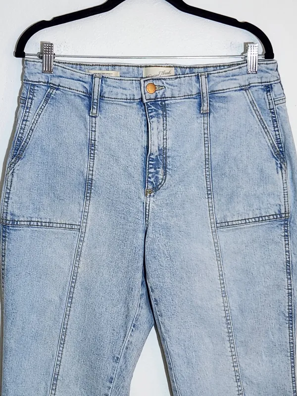 Universal Thread Light Wash High Rise Slim Straight Ankle Jeans Size 12 Flaw - Image 2