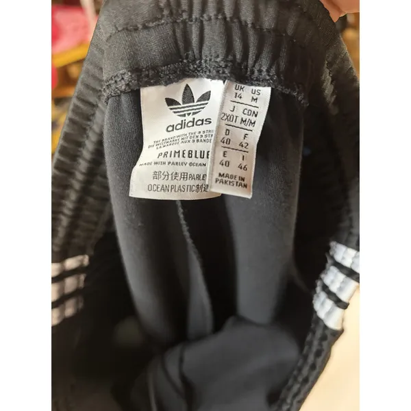 Adidas Originals Primeblue SST Track Pants Black White 3-Stripe Joggers Medium - Image 9