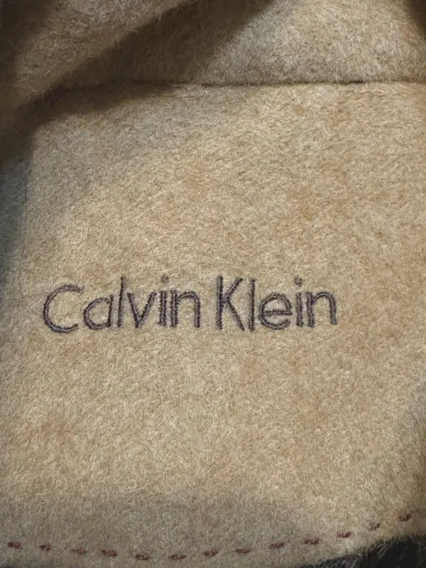 Calvin Klein Camel Wool Blend Belted Double Breasted Coat Funnel Neck Med? - Image 6