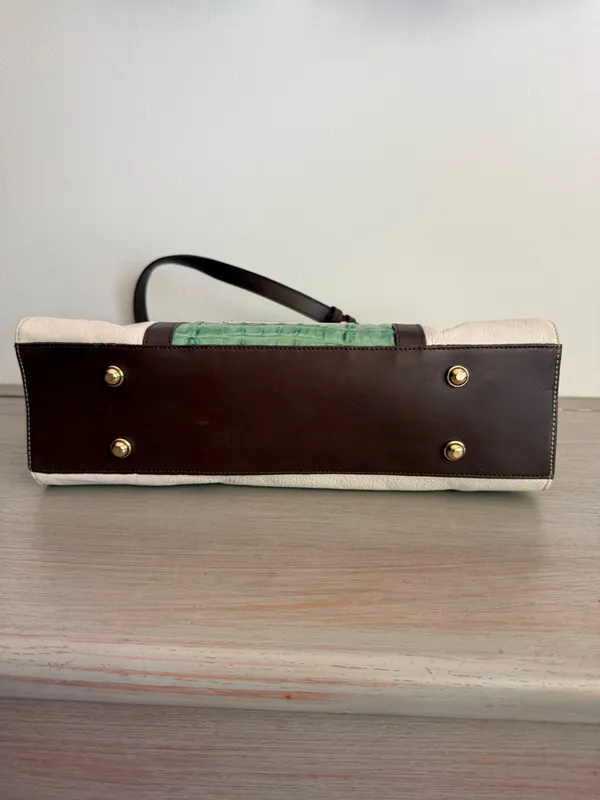 Brahmin Spring ‘21 Med Asher Tote Meadow Melbourne Glazed Croc Embossed Leather - Image 9