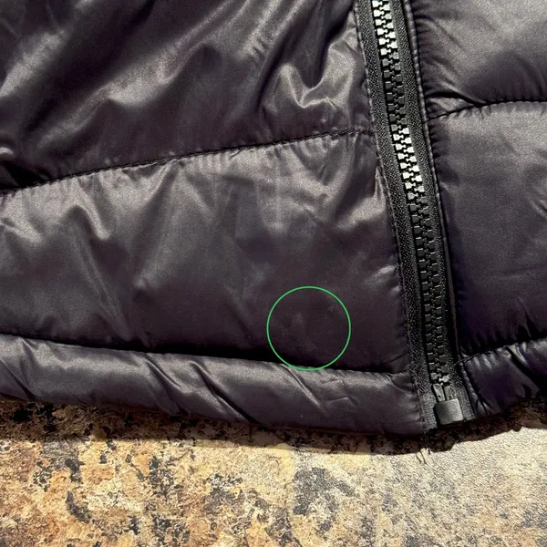 Fila Puffer Jacket Coat Quilted Athleisure Minimalist Streetwear Black Medium - Image 6