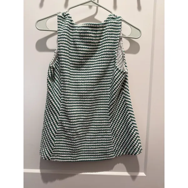Maeve Anthropologie Franconia Green Striped Seersucker Sleeveless Top Small S - Image 6