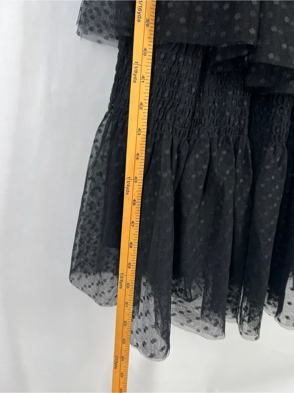 CQ by CQ Black Swiss Dot Tiered Dress Size L Whimsygoth - Image 13