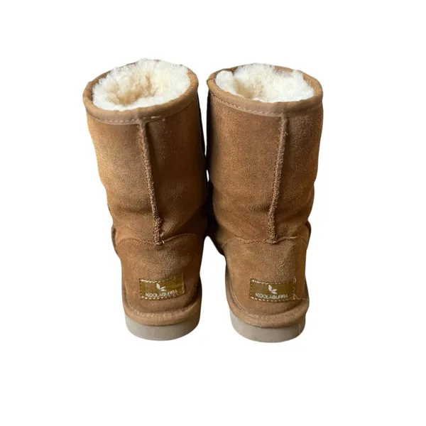 KOOLABURRA BY UGG Tan Leather Short Faux Fur Lined‎ Boots Size 6 Casual Neutral - Image 5