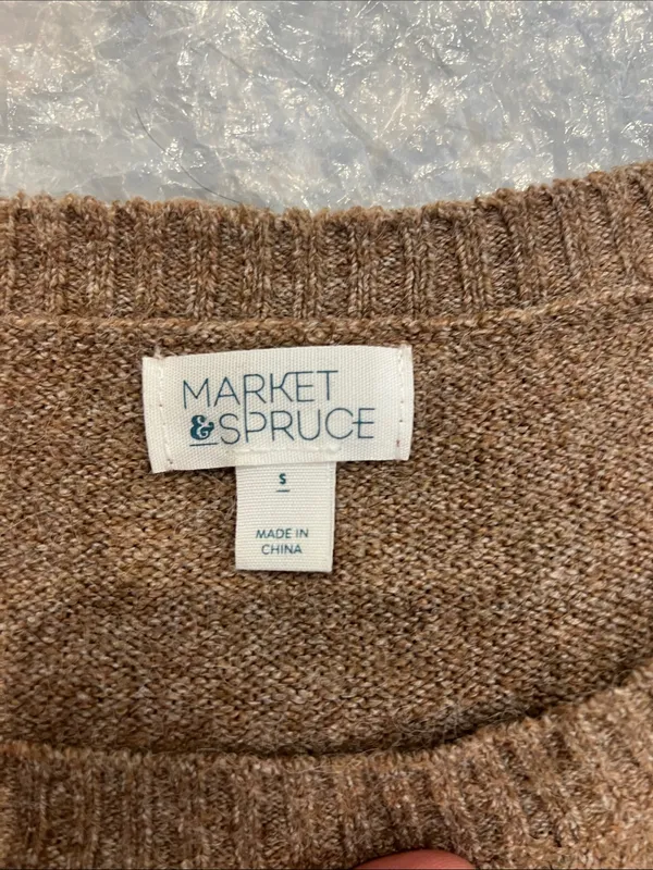 Market & Spruce Heathered Brown Scoop Neck Sweater size small. - Image 8