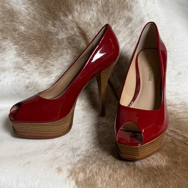 Pour La Victoire Platform Peep‎ Toe Pumps Size 7.5 B88 - Image 2
