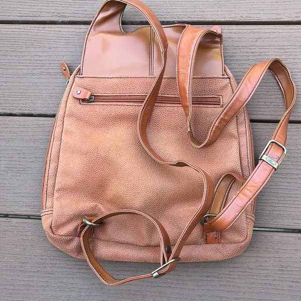 MAGGIE B Brown Pebbled Material BACKPACK - Image 2