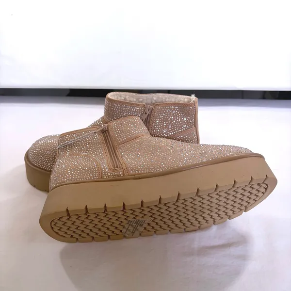 Wild Fable Rhinestone Platform Ankle Boots Tan Crystal‎ Memory Foam Womens 9 NEW - Image 3