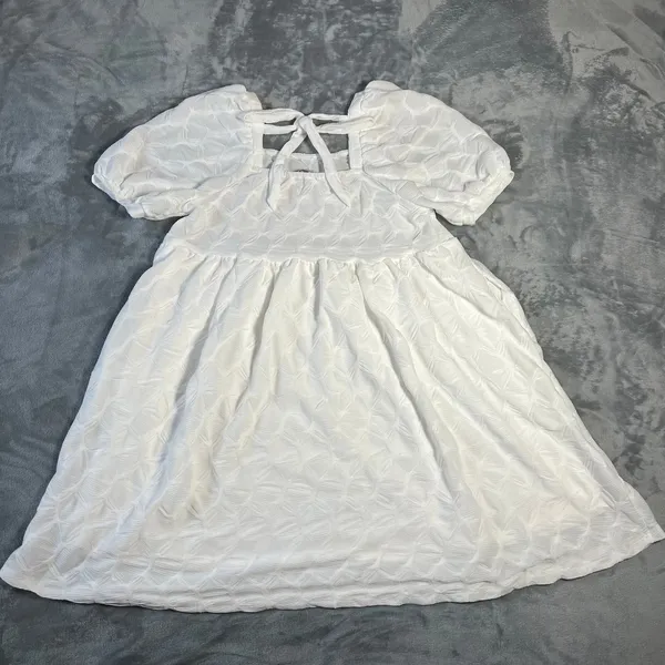 Hayden Puff Sleeve Baby Doll Dress Size M Square Neck Party Minimalist Date - Image 4