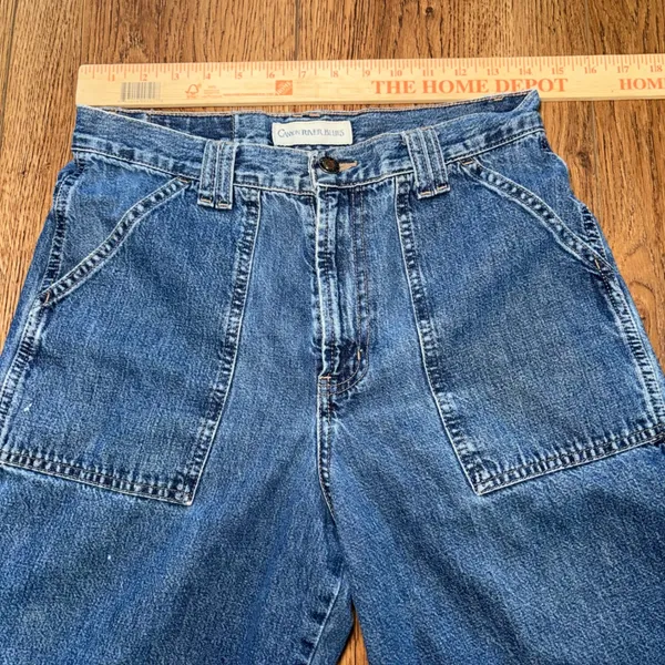 90s Canyon River Blues Carpenter Jeans Wide Leg Medium Wash Blue Denim 28x30 vtg - Image 6