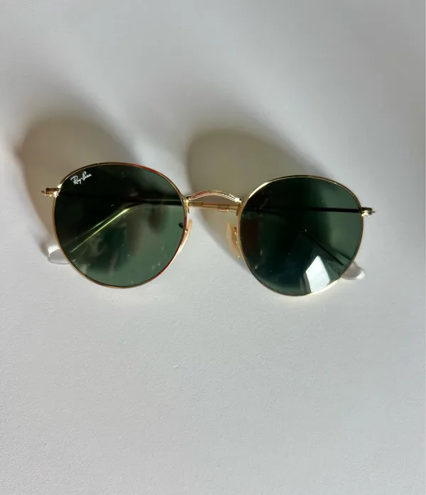 Ray-Ban Round Metal Sunglasses—Gold/Green Lenses - Image 4