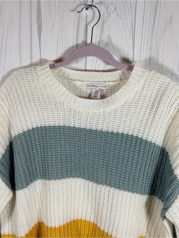 SINCERELY JULES Color Block Oversized Boxy Fit Long-Sleeve Sweater, Medium - Image 2