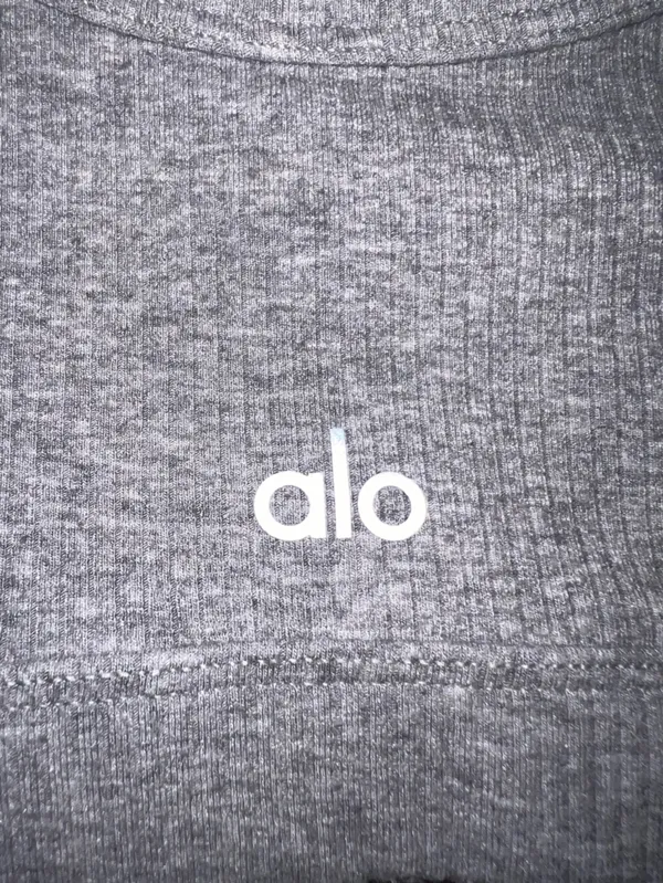 Alo Yoga Wellness Bra in Heather Grey - Image 4