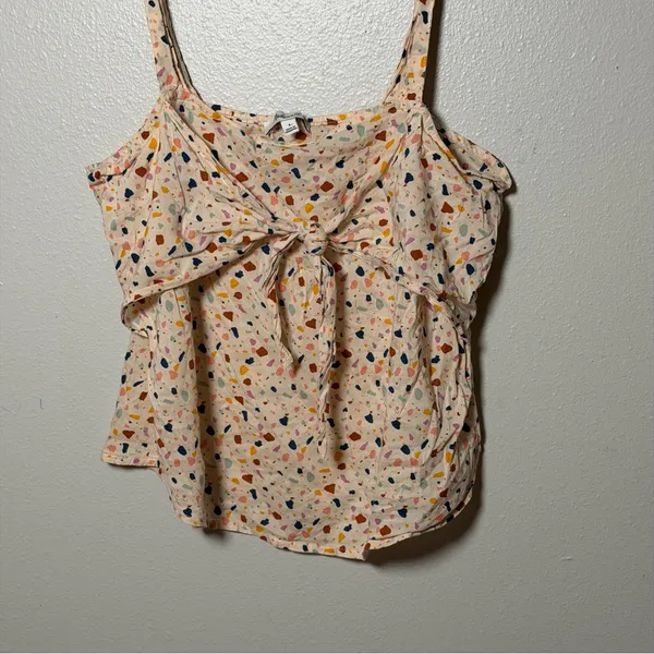 Madewell Women Cream‎ Beige Multicolor Camisole Top size 4 - Image 2