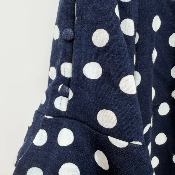 Boden Polka Dot Blouse Women 8 Navy Preppy Coastal Classic Feminine Modest Chic - Image 5