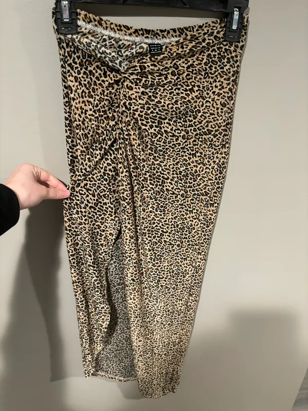 Cheetah Skirt With Slit - Image 3