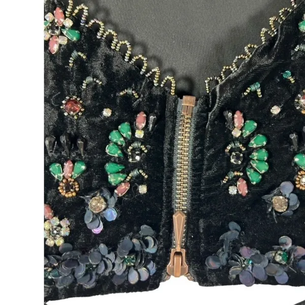 NWT Urban Outfitters Ecote Jasmina Velvet Embellished Shift Dress Black Size Med - Image 11