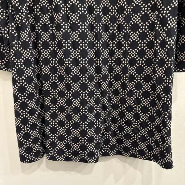 Boden Black Cream Geometric Dot‎ Long Sleeve Modal Cotton Jersey Shift Dress 16 - Image 5