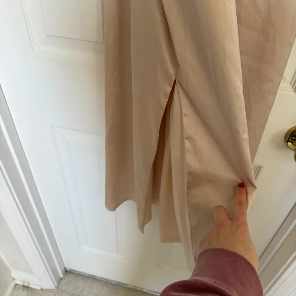Lulus Kaisley Cream Satin Backless Midi Dress Size Medium - Image 6