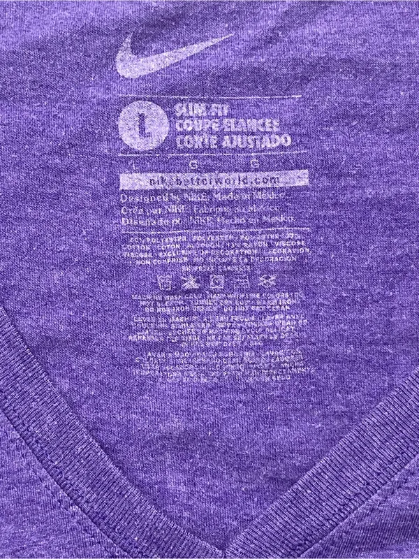 Nike Womens Kansas State K-State Wildcats Purple V-Neck Graphic T-Shirt Large - Image 7