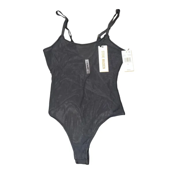 Steve Madden Black Sheer Mesh Thong Bodysuit SM11840 Womens Medium New - Image 3
