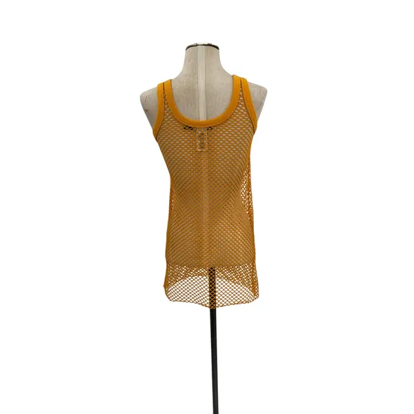 Jaded London Fishnet Mesh Tank Top Yellow Festival Y2K Sheer US 4‎ - Image 7