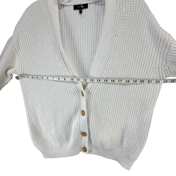Quince Organic Cotton Oversized Boyfriend Cardigan Womens XS Ivory Cozy Comfort - Image 7