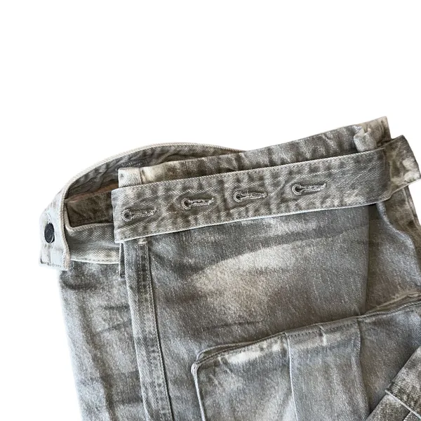 GRLFRND Camo Cargo Jean Grey SIZE 32 Camoflage Slouchy Low Rise Baggy $295 NEW - Image 9
