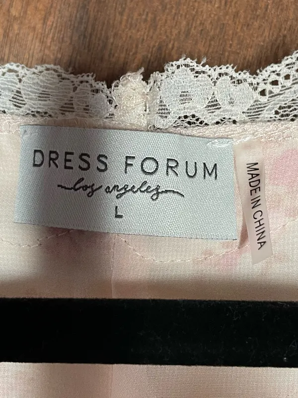 Dress Forum Womens Ivory Floral Satin Lace Cami Top Large Coquette Romantic Y2K - Image 4