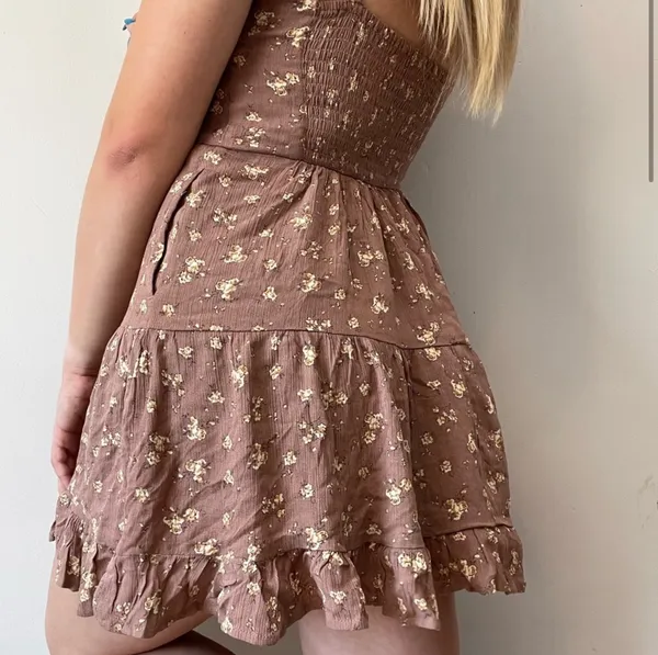Garage Brown Floral Dress - Image 4