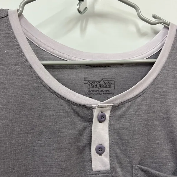 Patagonia M Gray Top capilene cool trail ultra soft technical performance shirt - Image 12