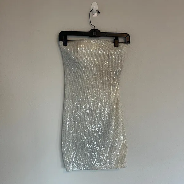 Kasia Sequin Strapless Mini Dress Size Small - Image 3