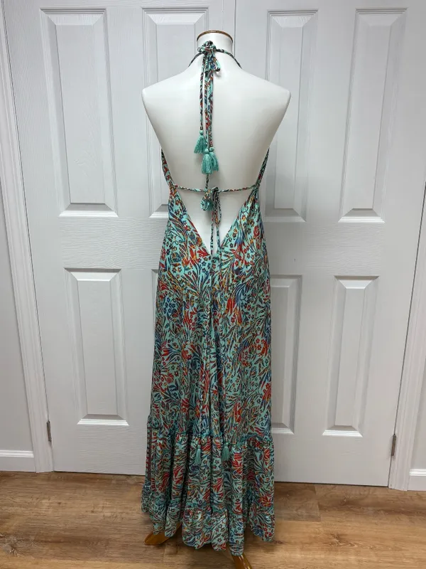 Open Back Boho‎ Love Maxi Dress In Floral Print - Size: One Size. - Image 7