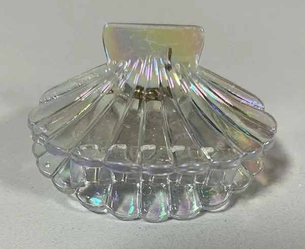 Clear Iridescent Seashell Shell Claw Clip Hair Accessory 🐚✨ White - Image 3