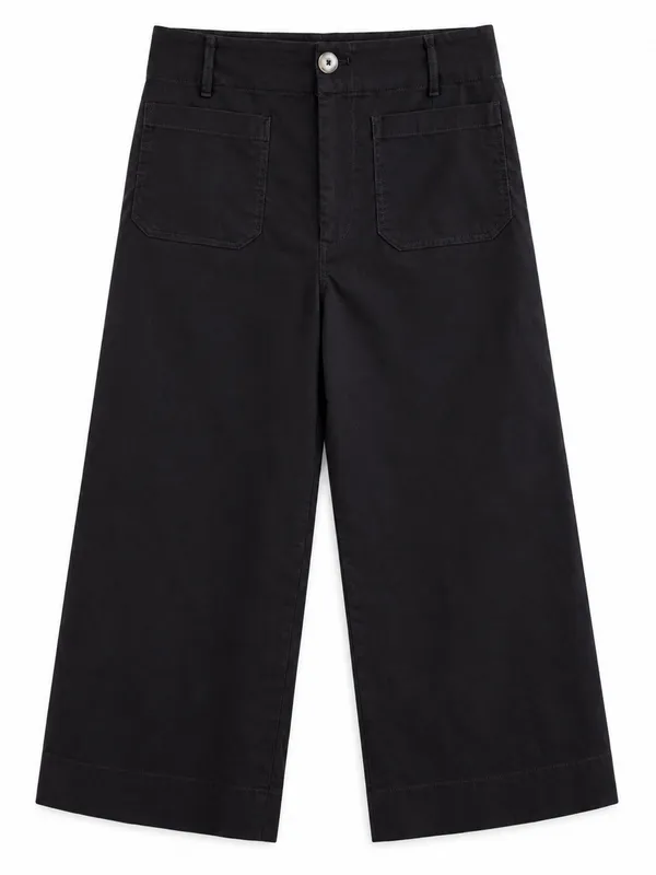 Maeve Anthropologie The Colette Pants Size 30 Black Linen Blend Wide Leg - Image 2
