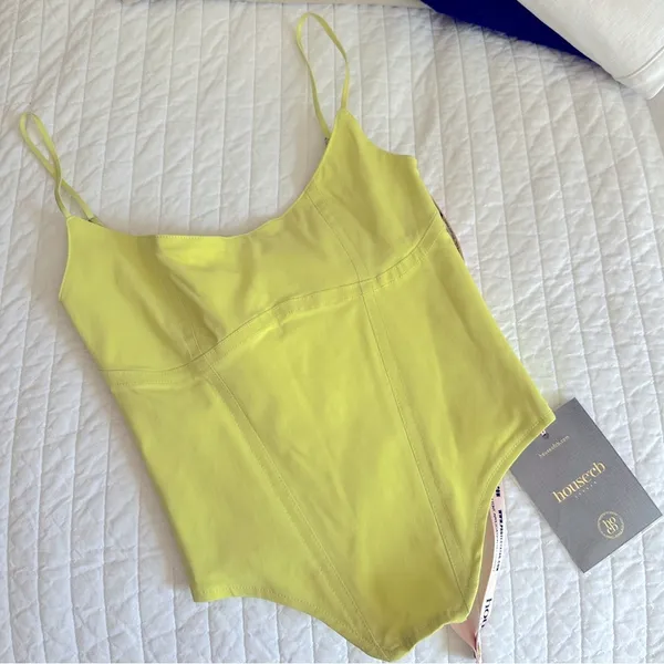 HOUSE OF CB Flavia Neon Sculpting Corset in Yellow Sz. Small NWT - Image 4