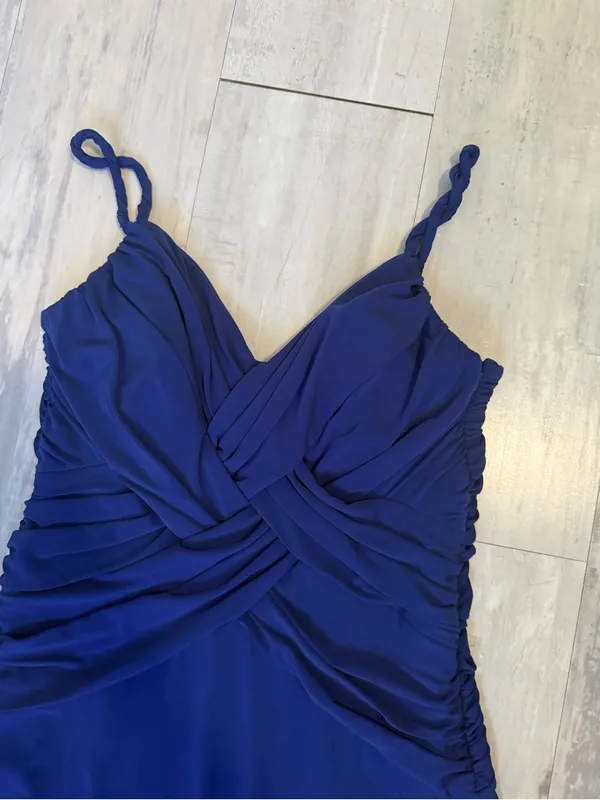 Laundry by Shelli Segal Royal Blue Twisted V-Neck Dress - Image 3
